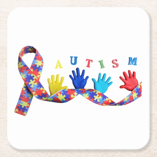 Autism スクエアペーパーコースター (正面)