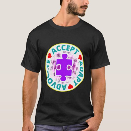 Autism Accept Adapt Advocate A Nice Drawing With 3 Tシャツ (正面)
