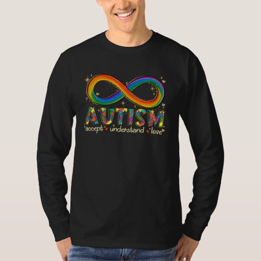Autism  Accept Understand Love It s Ok Be Differen Tシャツ (正面)