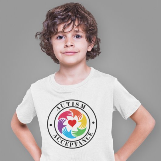 Autism Acceptance Hands And Heart Circle Tシャツ