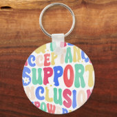 autism acceptance inclusion support empowermen キーホルダー (正面)