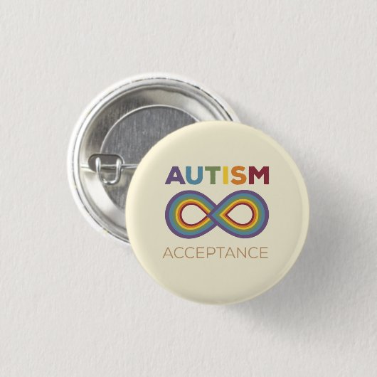 autism acceptance pin 缶バッジ (正面&裏面)