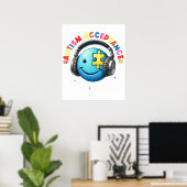 autism acceptance smiley  ポスター (ホームオフィス)