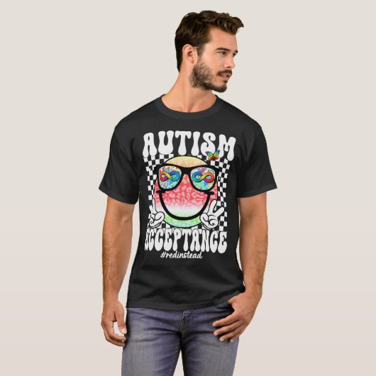 autism acceptance smiley (2 tシャツ (正面フル)