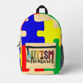 Autism Advertures - Puzzle Pieces  プリントバックパック (正面)