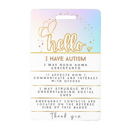 Autism Alert Autistic Contact Badge バッジ