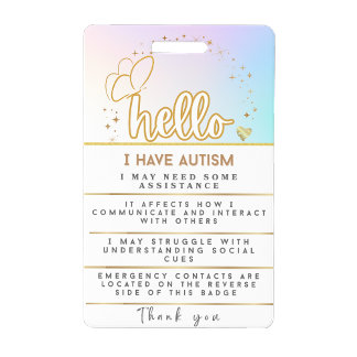 Autism Alert Autistic Contact Badge バッジ