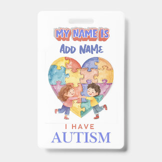 Autism Alert id Badge Tag バッジ