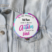 Autism Alert Im Autistic Pin id Badge 缶バッジ (インサイチュ)