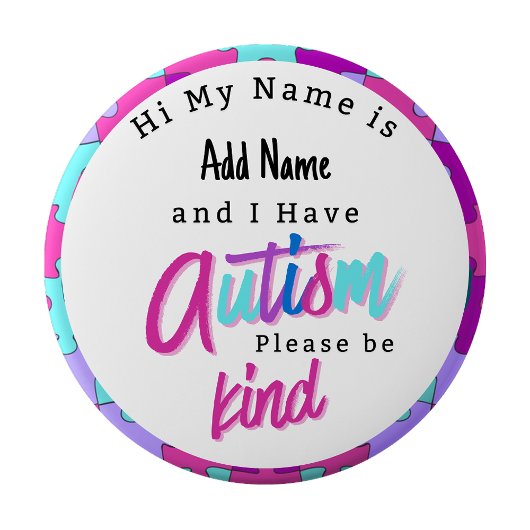 Autism Alert Im Autistic Pin id Badge 缶バッジ