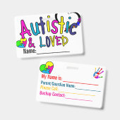 Autism Alert Name Badge バッジ (表裏)