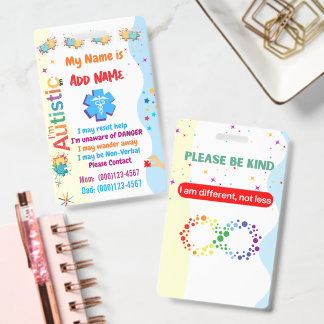 Autism Alert Nonverbal Autistic Contact Badge バッジ
