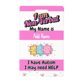 Autism Alert Nonverbal Autistic Contact Badge バッジ