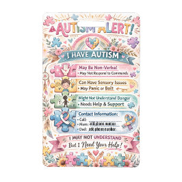 Autism Alert Nonverbal Autistic Contact Badge バッジ