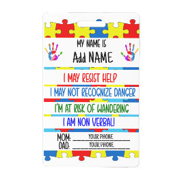 Autism Alert Nonverbal Autistic ID Badge バッジ