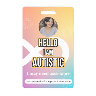 Autism Alert Photo ID Alert Badge バッジ