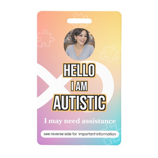 Autism Alert Photo ID Alert Badge バッジ