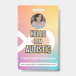 Autism Alert Photo ID Alert Badge バッジ