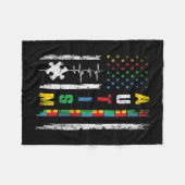 Autism American Flag Puzzle Autism Awareness Men W フリースブランケット (正面(横))