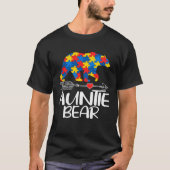 Autism Auntie Bear Autistic Support Autism Awarene Tシャツ (正面)