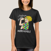 Autism Auntie Unbreakable Woman Strong Accept Unde Tシャツ (正面)