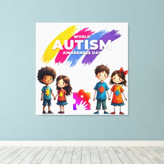 Autism Awareness  キャンバスプリント (インサイチュ (ウッドフロア))