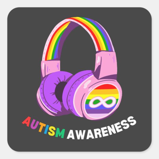 Autism Awareness スクエアシール (正面)