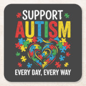 Autism awareness スクエアペーパーコースター (正面)