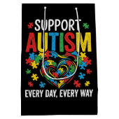 Autism awareness ミディアムペーパーバッグ (裏面)