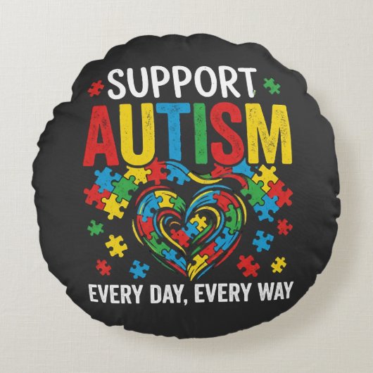 Autism awareness ラウンドクッション (正面)