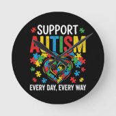 Autism awareness ラウンド壁時計 (正面)