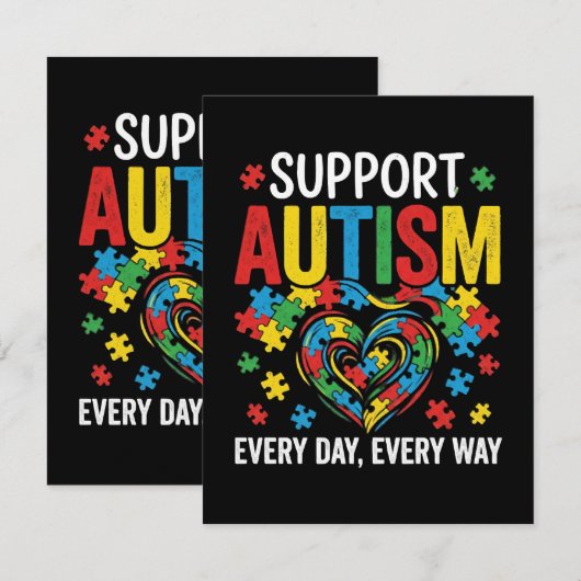 Autism awareness 招待状 (正面/裏面)