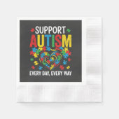 Autism awareness 縁ありカクテルナプキン (正面)