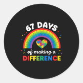 Autism Awareness 67 Days Of Making A Difference 6 ラウンドシール (正面)