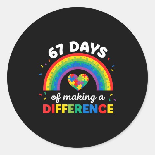 Autism Awareness 67 Days Of Making A Difference 6  ラウンドシール (正面)
