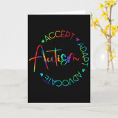 Autism Awareness Accept Adapt Advocate Autism Mom  カード (黄色い花)