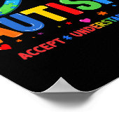 Autism Awareness Accept Understand Love Asd Suppor ポスター (角)