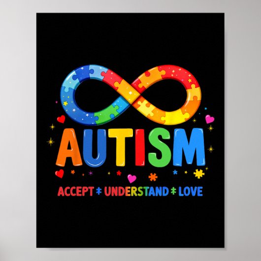 Autism Awareness Accept Understand Love Asd Suppor ポスター (正面)