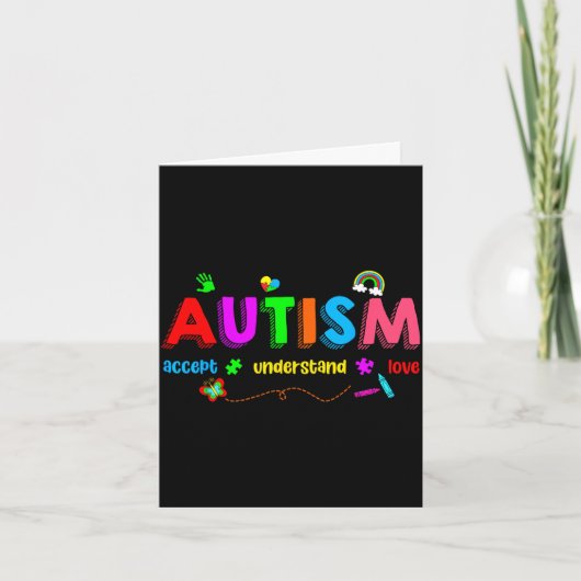Autism awareness accept understand teacher men カード (正面)