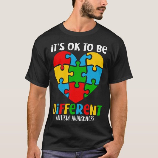 Autism Awareness Acceptance Heart It s Okay To Be Tシャツ (正面)