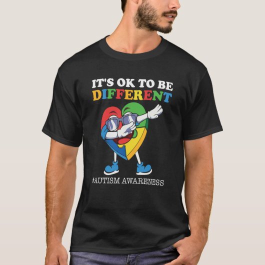 Autism Awareness Acceptance Heart Kids Its Ok To B Tシャツ (正面)