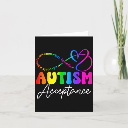 Autism Awareness Acceptance Infinity Symbol Advoca カード (正面)