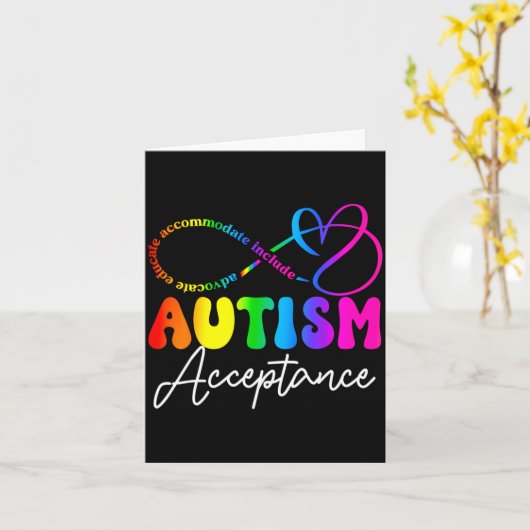 Autism Awareness Acceptance Infinity Symbol Advoca カード (黄色い花)