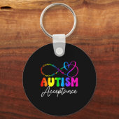Autism Awareness Acceptance Infinity Symbol Advoca キーホルダー (正面)