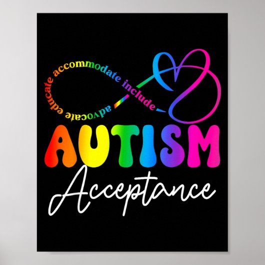 Autism Awareness Acceptance Infinity Symbol Advoca ポスター (正面)