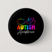 Autism Awareness Acceptance Infinity Symbol Advoca 缶バッジ (正面)