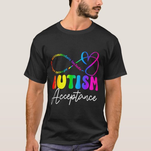 Autism Awareness Acceptance Infinity Symbol Advoca Tシャツ (正面)