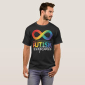 Autism Awareness Acceptance Infinity Symbol Tシャツ (正面フル)