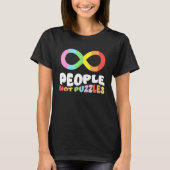 Autism Awareness Acceptance People Not Puzzles Wom Tシャツ (正面)