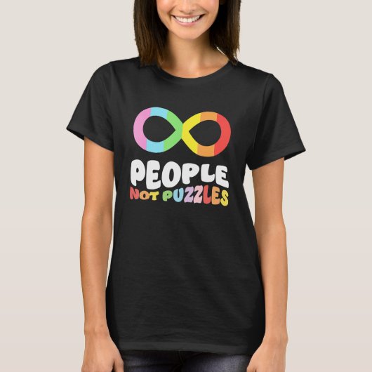 Autism Awareness Acceptance People Not Puzzles Wom Tシャツ (正面)